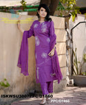 Embroidered Cotton Kurti With Pant And Malmal Cotton Dupatta-ISKWSU3007PPC/D1860