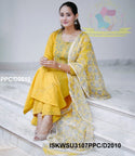 Khadi Cotton A-Line Kurti With Palazzo And Hand Block Printed Kota Doriya Dupatta-ISKWSU3107PPC/D2010