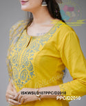 Khadi Cotton A-Line Kurti With Palazzo And Hand Block Printed Kota Doriya Dupatta-ISKWSU3107PPC/D2010