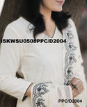 Embroidered Cotton Kurti With Pant And Kota Doriya Dupatta-ISKWSU0508PPC/D2004