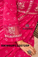 Bandhani Printed Malmal Cotton Kurti With Cotton Pant And Organza Dupatta-ISKWSUFC220725P