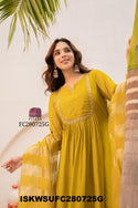 Embroidered Maslin Silk Kurti With Silk Pant And Tissue Silk Dupatta-ISKWSUFC280725P/FC280725G