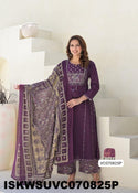 Embroidered Cotton Kurti With Ajrakh Printed Pant And Dupatta-ISKWSUVC070825B/VC070825P
