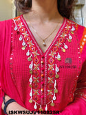 Embroidered Cotton Kurti With Pant And Dupatta-ISKWSUJV110825R