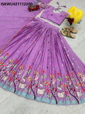 Embroidered Chinon Lehenga With Blouse And Dupatta-ISKWLH21112200