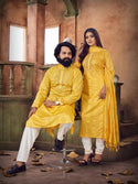 Cotton Couple Kurta And Kurti Set