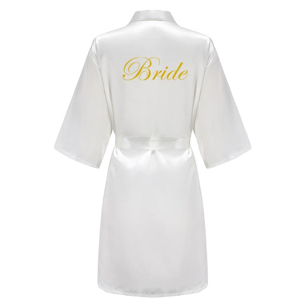 Wedding Bride Bridesmaid Robes Dressing Gown Sexy Women Bathrobe Night shirts Short Sleepwear Women Flower Kimono Plus Size - Ishaanya