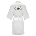 Wedding Bride Bridesmaid Robes Dressing Gown Sexy Women Bathrobe Night shirts Short Sleepwear Women Flower Kimono Plus Size - Ishaanya