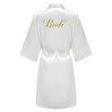 Wedding Bride Bridesmaid Robes Dressing Gown Sexy Women Bathrobe Night shirts Short Sleepwear Women Flower Kimono Plus Size - Ishaanya