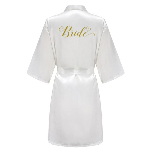 Wedding Bride Bridesmaid Robes Dressing Gown Sexy Women Bathrobe Night shirts Short Sleepwear Women Flower Kimono Plus Size - Ishaanya