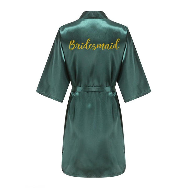 Wedding Bride Bridesmaid Robes Dressing Gown Sexy Women Bathrobe Night shirts Short Sleepwear Women Flower Kimono Plus Size - Ishaanya