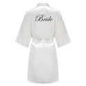 Wedding Bride Bridesmaid Robes Dressing Gown Sexy Women Bathrobe Night shirts Short Sleepwear Women Flower Kimono Plus Size - Ishaanya