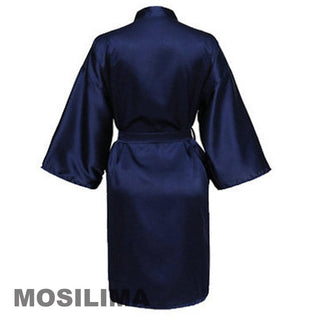 Wedding Party Team Bride Robe With Black Letters Kimono Satin Pajamas Bridesmaid Bathrobe SP2000 - Ishaanya