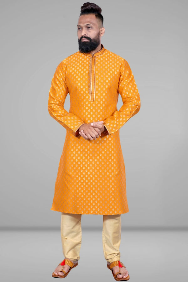 Jacquard Kurta With Cotton Pajama