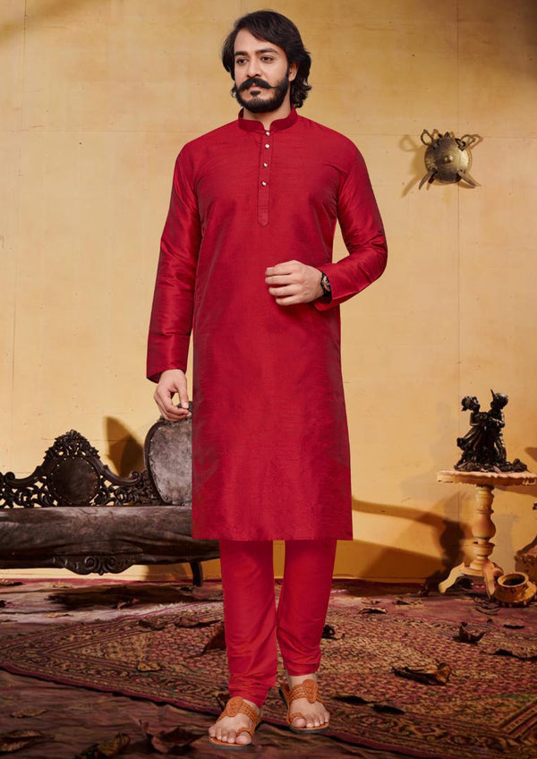 Silk Embroidered Kurta With Pajama