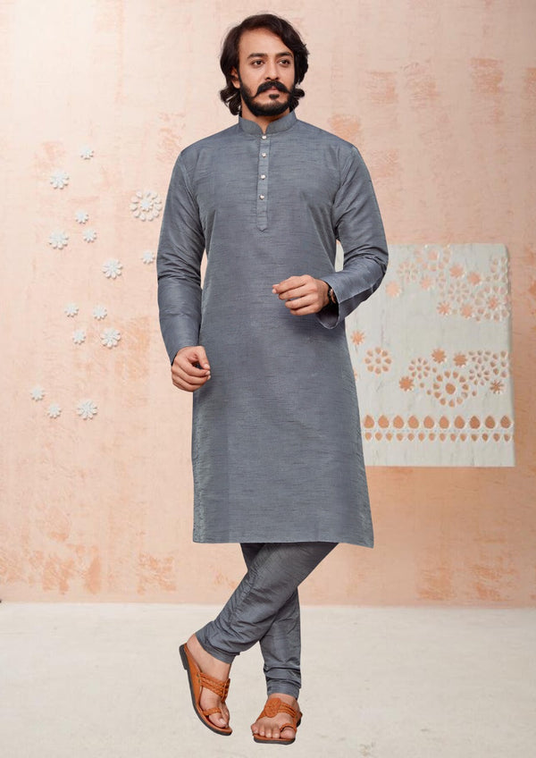 Silk Embroidered Kurta With Pajama