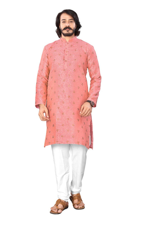 Jacquard Kurta With Cotton Pajama