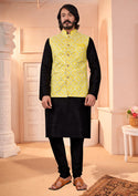 Art Silk Kurta With Nehru Jacket