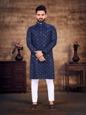 Cotton Embroidered Kurta With Pajama