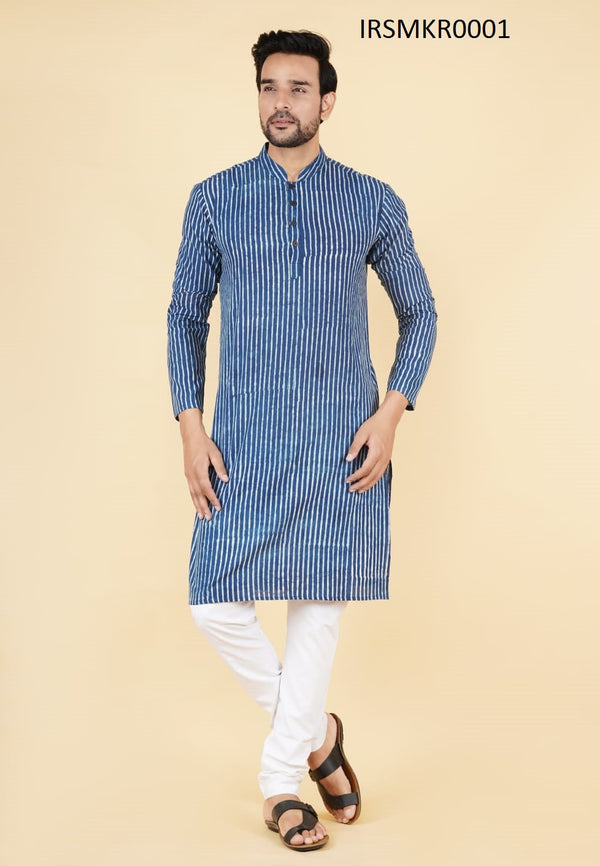 Cotton Printed Men's Long Kurta-IRSMKR0001