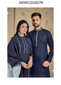 Cotton Kurta and Kurti Set For Couple-ISKWCOU0279