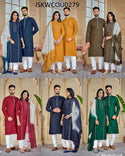 Cotton Kurta and Kurti Set For Couple-ISKWCOU0279