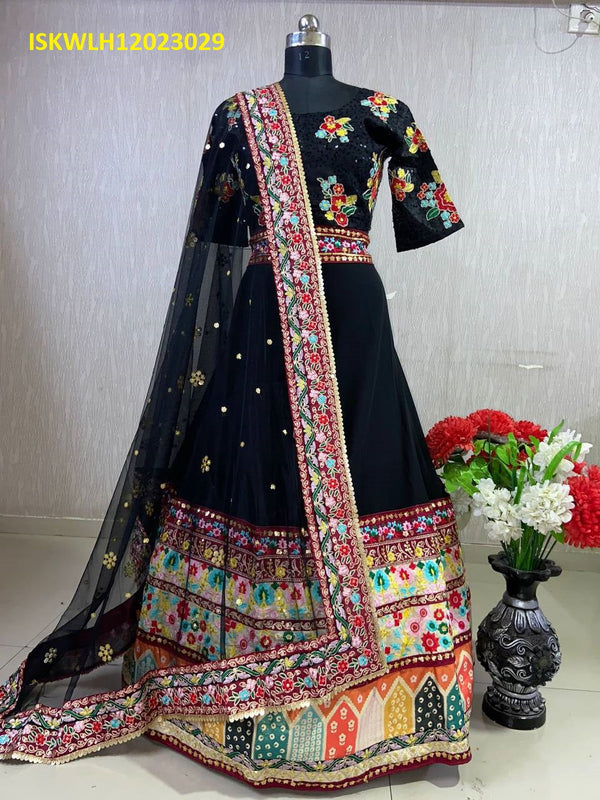 Georgette Lehenga With Blouse And Net Dupatta-ISKWLH12023029