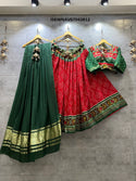 Foil Printed Pashmina Silk Lehenga With Blouse And Moda Dupatta-ISKWNAV07043812