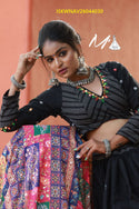 Cotton Lehenga With Jacquard Stripe Blouse And Chinon Dupatta-ISKWNAV26044030