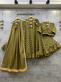 Printed Cotton Lehenga With Blouse And Dupatta-ISKWNAV03054107