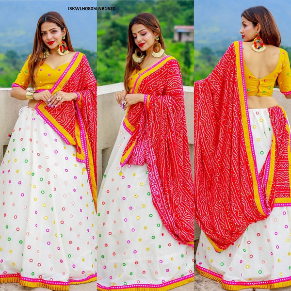 Cotton Lehenga With Blouse And Rayon Dupatta-ISKWLH0805LNB1620