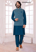 Art Silk Kurta With Pama With Nehru Jacket-ISKM09054222