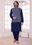 Art Silk Kurta With Pama With Nehru Jacket-ISKM09054222