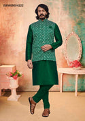 Art Silk Kurta With Pama With Nehru Jacket-ISKM09054222