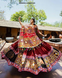 Digital Printed Chinon Silk Lehenga With Blouse And Dupatta-ISKWNAV1105KS1124