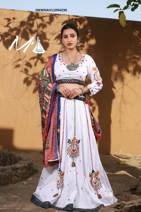 Cotton Lehenga With Blouse And Digital Printed Modal Silk Dupatta-ISKWNAV11054230