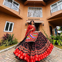 Digital Printed Zari Gota Silk Lehenga With Blouse And Dupatta-ISKWNAV13054239