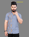 Men's Foil Printed Cotton Shirt-ISKM26054497