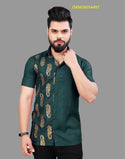 Men's Foil Printed Cotton Shirt-ISKM26054497