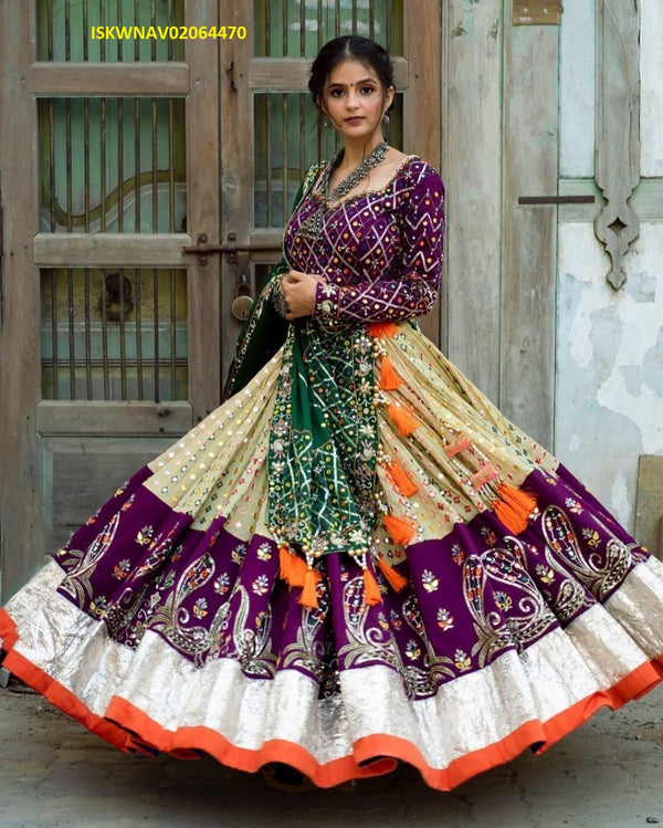 Digital Printed Butter Silk Lehenga With Blouse And Dupatta-ISKWNAV02064470