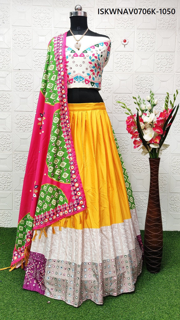 Digital Printed Butter Silk Lehenga With Blouse And Dupatta-ISKWNAV0706K-1050