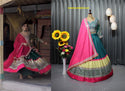 Digital Printed Chinon Silk Lehenga With Blouse And Dupatta-ISKWNAV0906KS1169