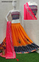 Digital Printed Butter Silk Lehenga With Blouse And Dupatta-ISKWNAV1206K-1175