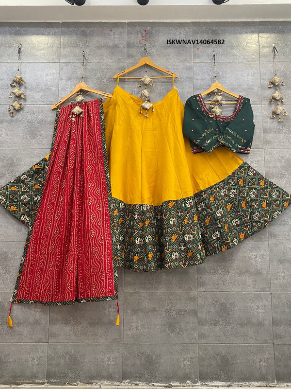 Cotton Lehenga With Blouse And Printed Dupatta-ISKWNAV14064582