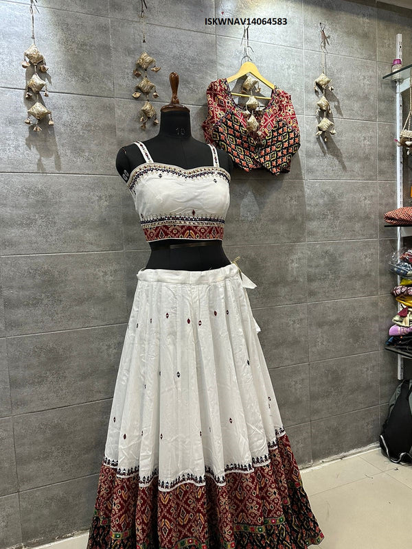 Printed Cotton Lehenga With Blouse And Dupatta-ISKWNAV14064583