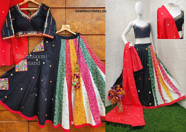 Digital Printed Butter Silk Lehenga With Blouse And Dupatta-ISKWNAV1506KS1181