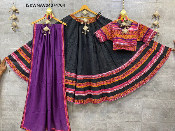 Cotton Lehenga With Printed Blouse And Dupatta-ISKWNAV04074704