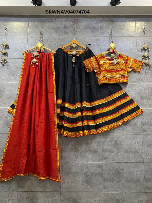 Cotton Lehenga With Printed Blouse And Dupatta-ISKWNAV04074704