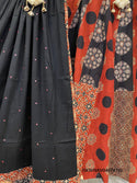 Hand Block Printed Cotton Lehenga With Blouse And Dupatta-ISKWNAV04074705