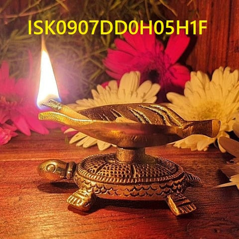 Unique Brass Tortoise Diya-ISK0907DD0H05H1F